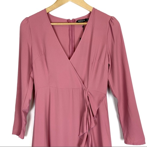 NWT Nasty Gal Get Rich Or Tie Tryin’ Wrap Dress - Picture 6 of 12